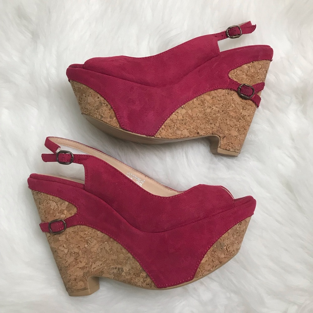 Andrea Fenzi Platform Wedges Heel Buckle Sandals Women’s Size 8
